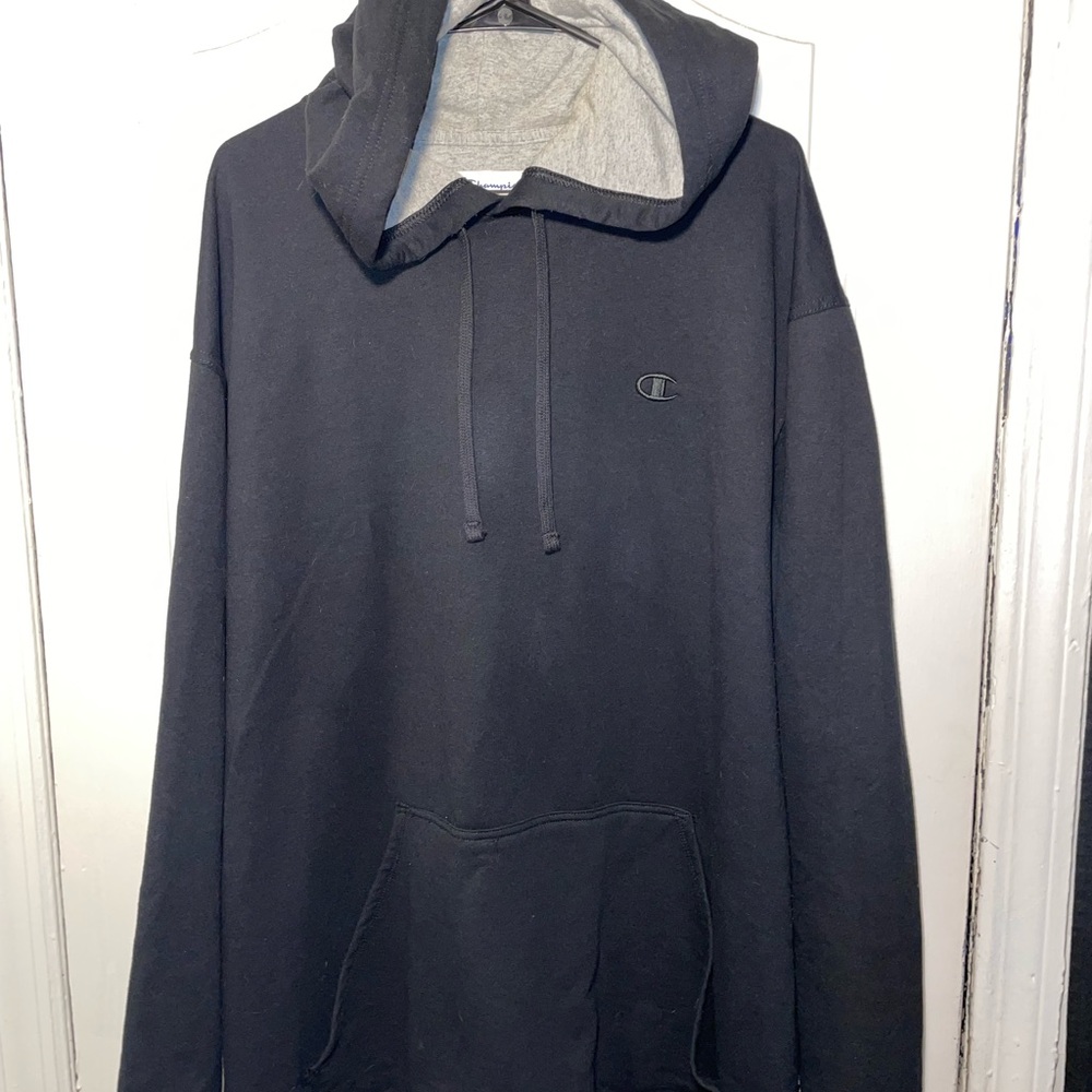 Champion Men's Black and Gray Hoodie